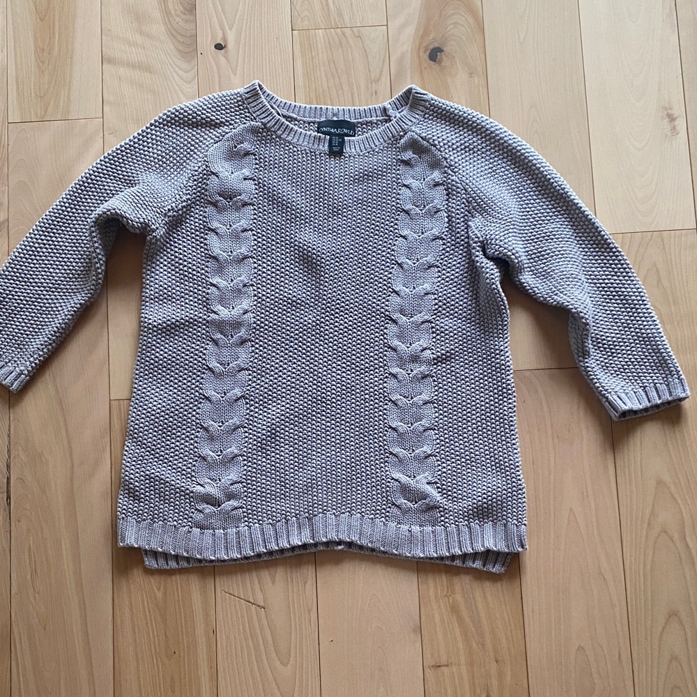 Cynthia Rowley Gray Cable Knit Sweater